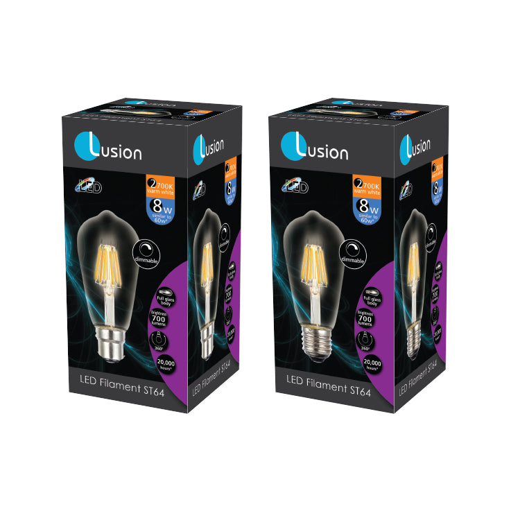 LED filament ST64 Dimmable 8W E27 Globe