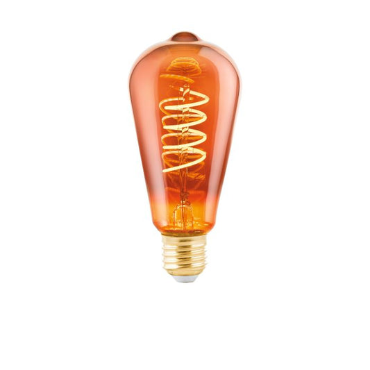 LED Copper Spiral ST64 4W E27 Warm White Globe