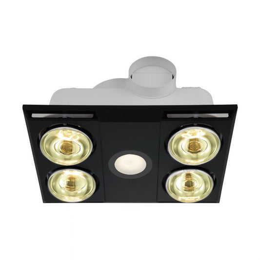 Heatflow 4 3-in-1 Exhaust Fan Black