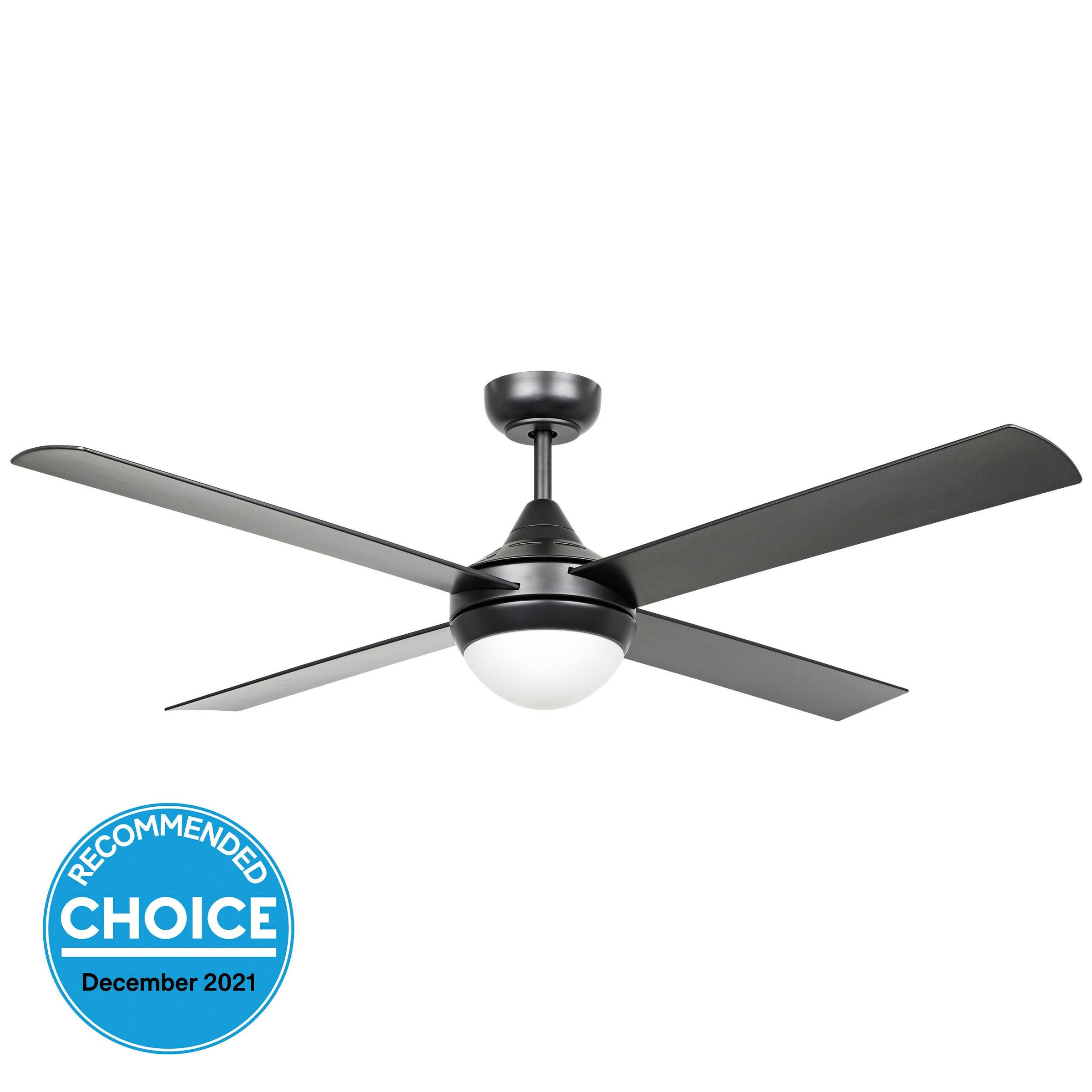 Stradbroke 52" DC Ceiling Fan Black E27 Light