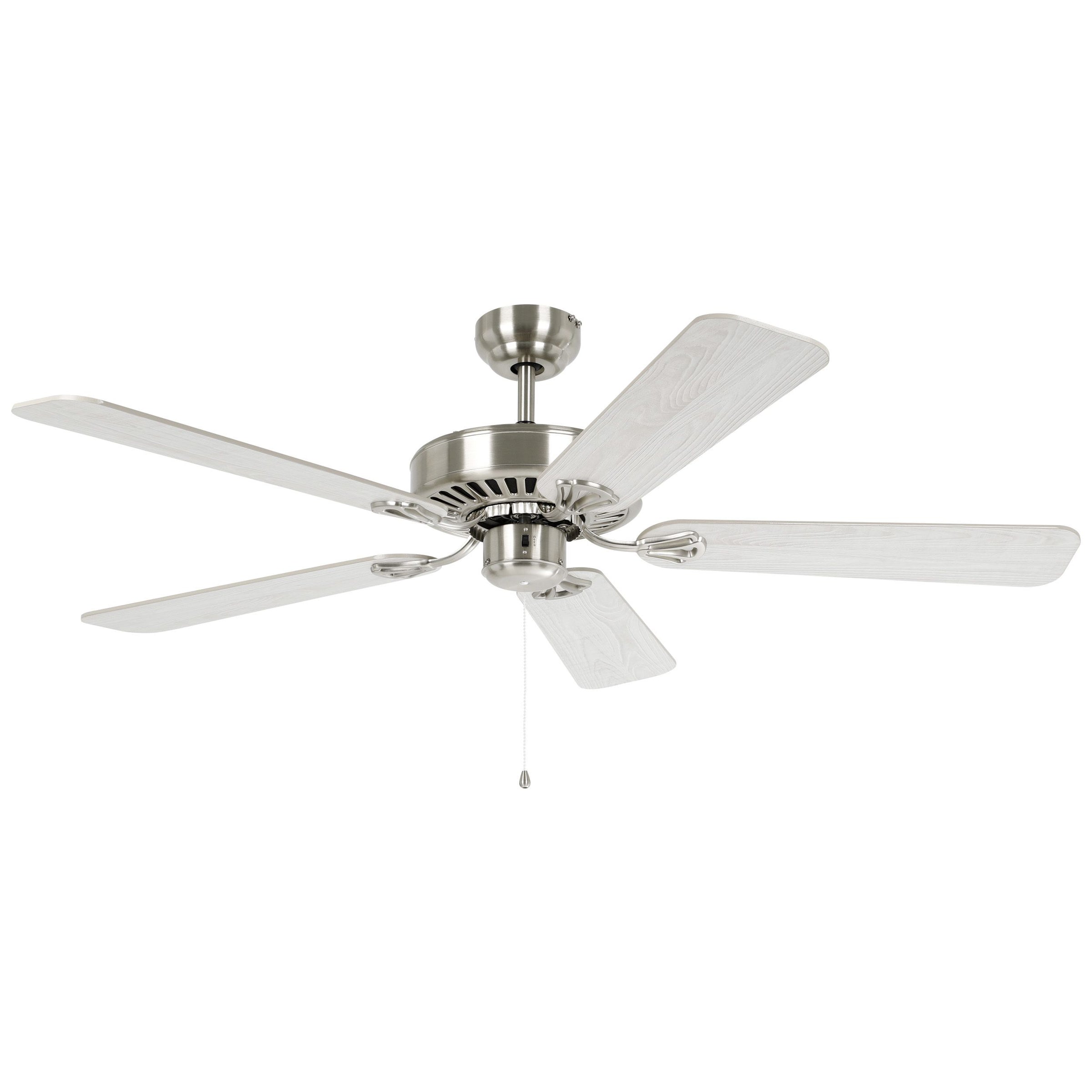 Waikiki 52" AC Ceiling Fan Satin Nickel & Washed Oak