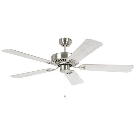 Waikiki 52" AC Ceiling Fan Satin Nickel & Washed Oak