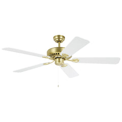 Waikiki 52" AC Ceiling Fan Matt Brass & White