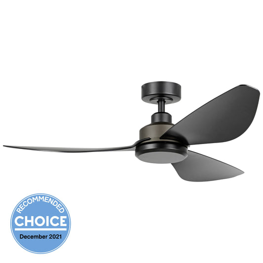 Torquay 48" DC Ceiling Fan Black NO LIGHT
