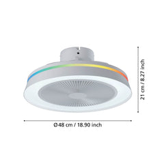 Vallonia Bladeless 19" DC Ceiling Fan with Remote Control & RGB LED Light