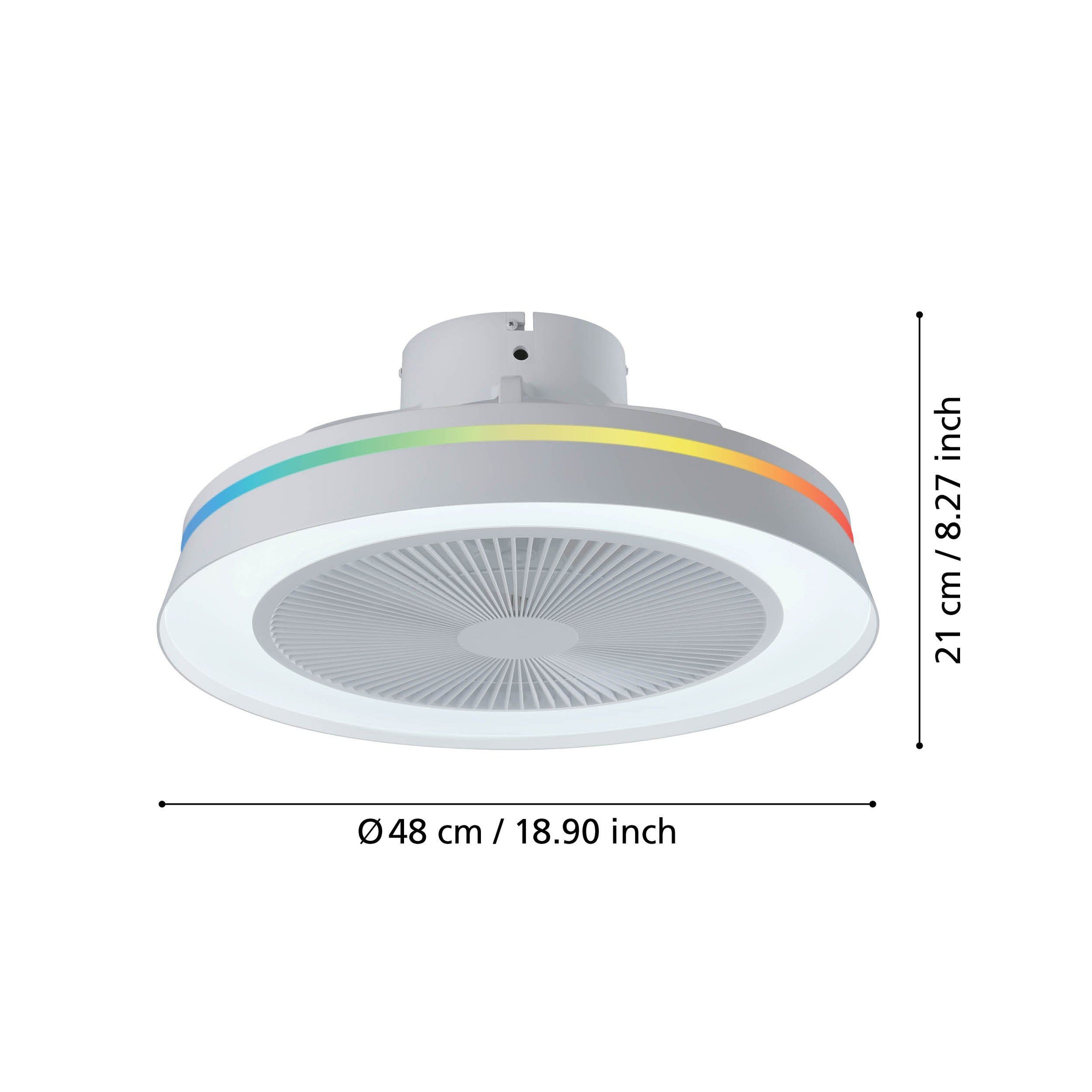 Vallonia Bladeless 19" DC Ceiling Fan with Remote Control & RGB LED Light