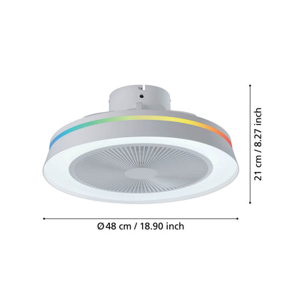 Vallonia Bladeless 19" DC Ceiling Fan with Remote Control & RGB LED Light