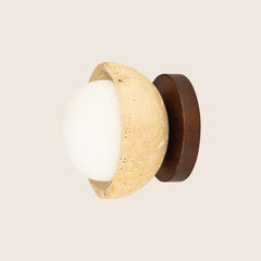 Petra Orb Travertine Wall Light