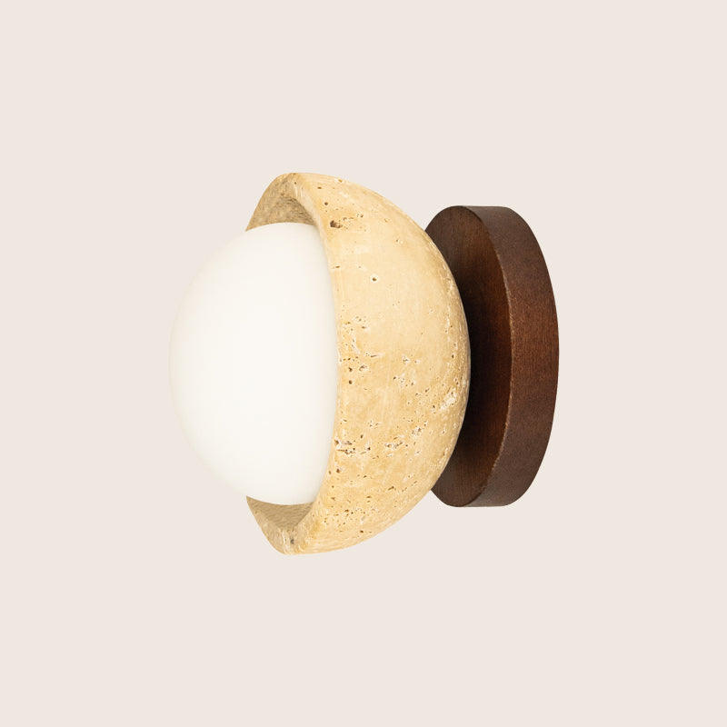 Petra Orb Travertine Wall Light