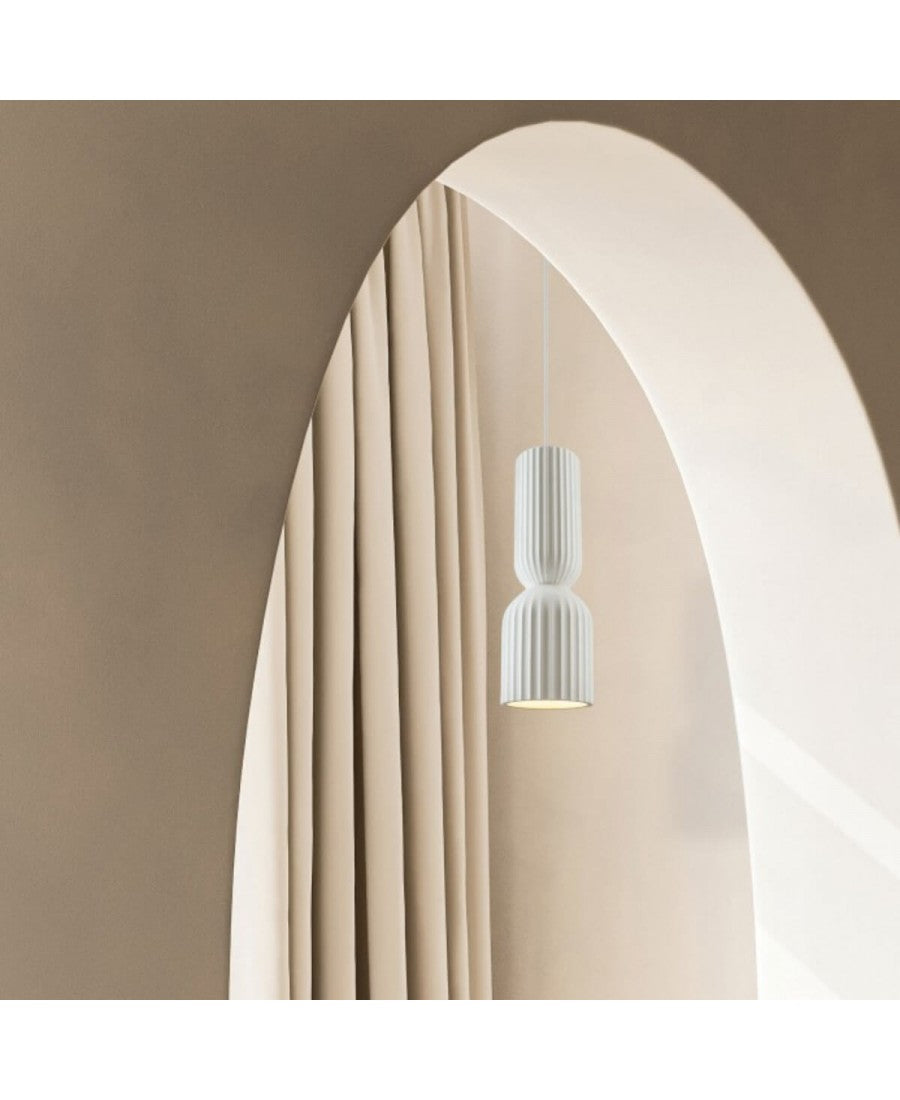 Doric Ribbed Clay Pendant