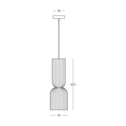 Doric Ribbed Clay Pendant