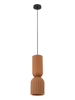 Doric Ribbed Clay Pendant