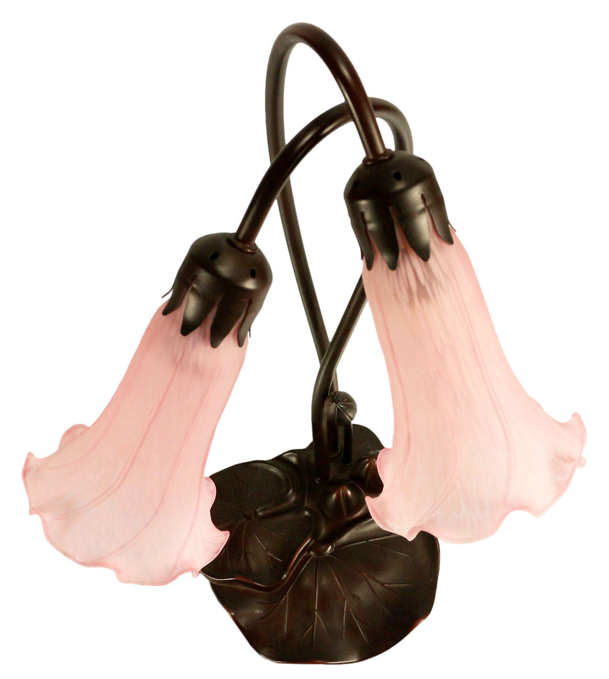 Twin Lily Tiffany Table Lamp Pink