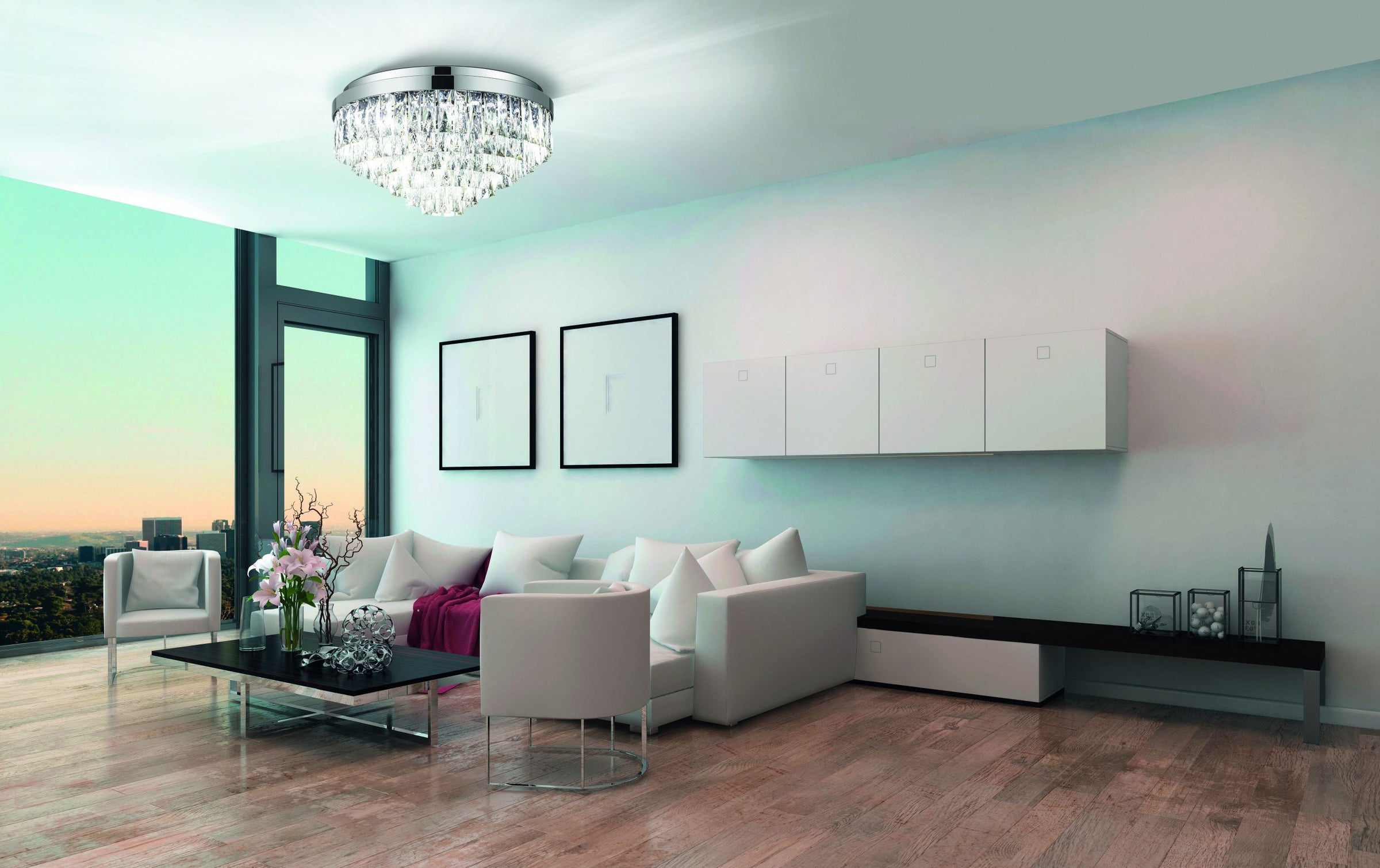 Valparaiso 1 Close to Ceiling Light Medium Chrome