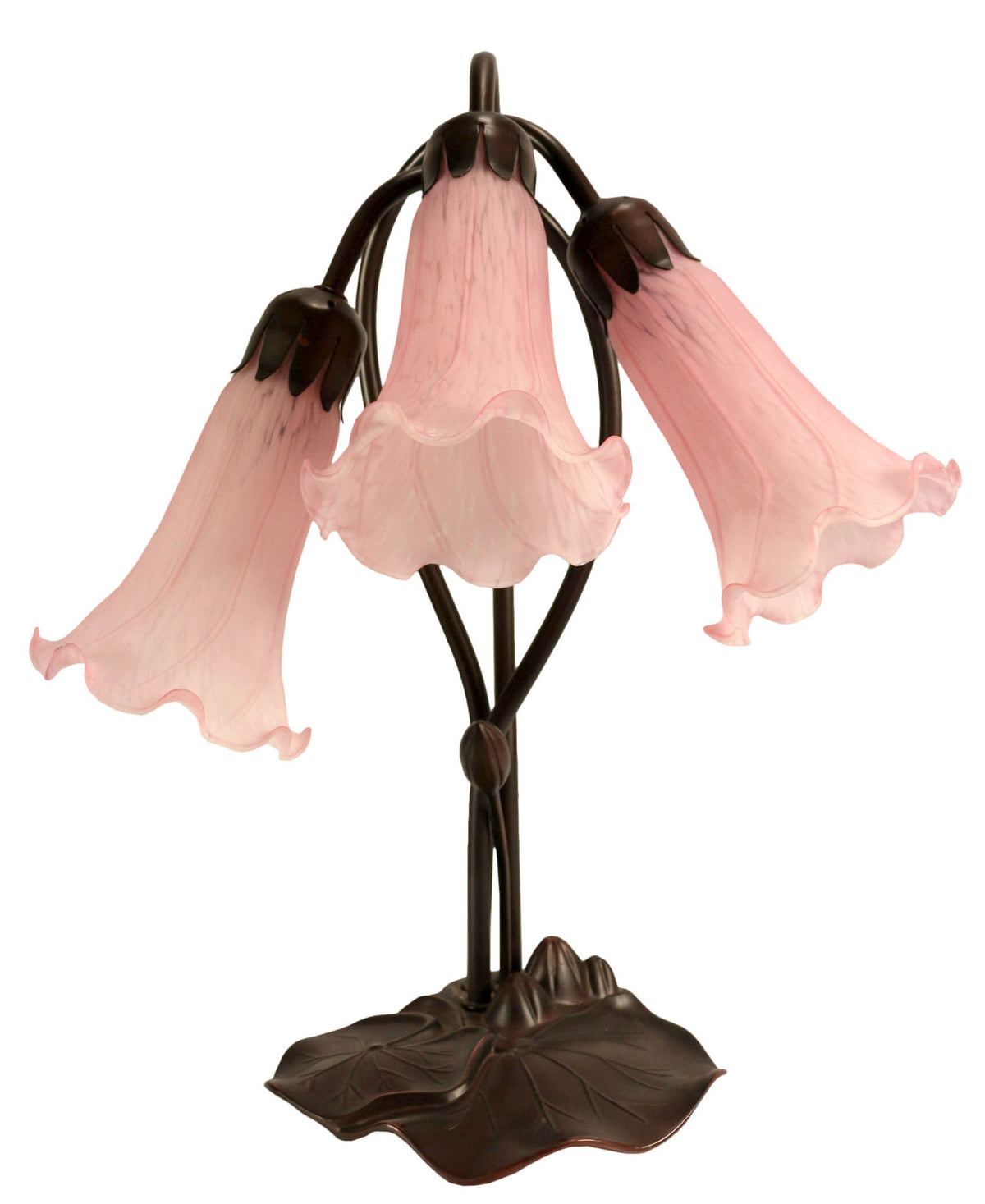 Triple Lily Tiffany Table Lamp Pink