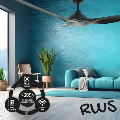 Raven RWS 52" DC Ceiling Fan Black