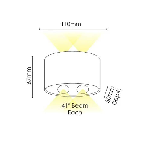 Opula 2 Wall Light Black 5000k
