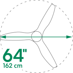 Horizon 64" DC Ceiling Fan with Remote & Wall Control
