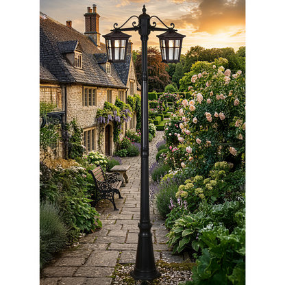 Eden Twin Exterior Post Light Black