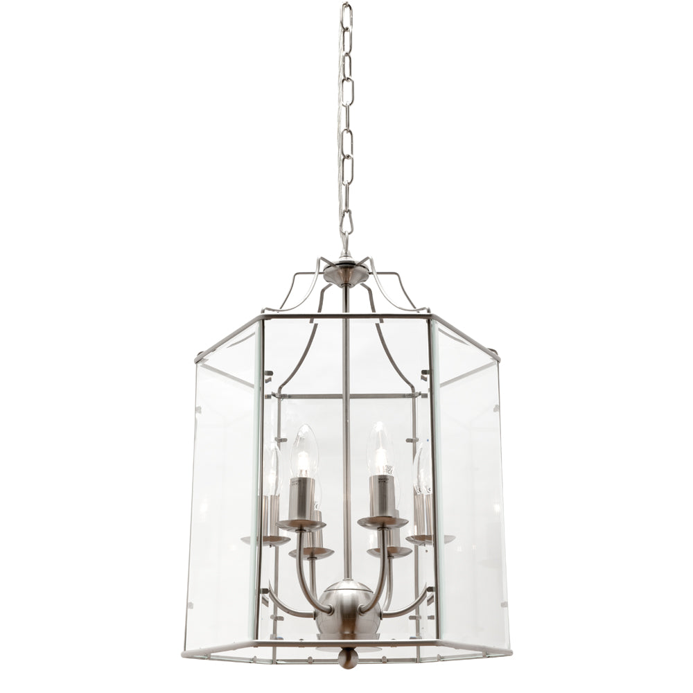 Arcadia 6 Light Pendant Satin Chrome