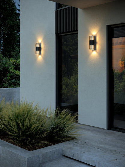 Aludra Exterior Double Wall Light Black