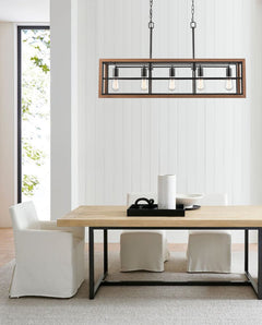 Banquet 5LT Pendant Bronze & Wood