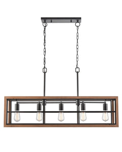 Banquet 5LT Pendant Bronze & Wood