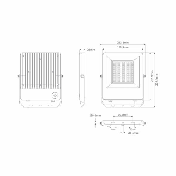 Blaze-Pro 50/70/100W White LED Floodlight