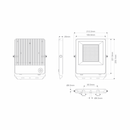 Blaze-Pro 50/70/100W White LED Floodlight
