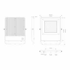 Blaze-Pro 100/150/200W White LED Floodlight