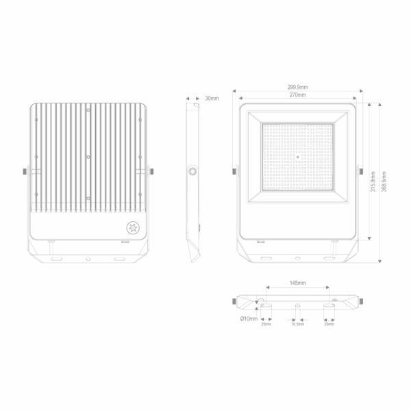 Blaze-Pro 100/150/200W White LED Floodlight