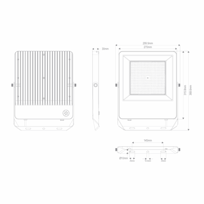 Blaze-Pro 100/150/200W White LED Floodlight