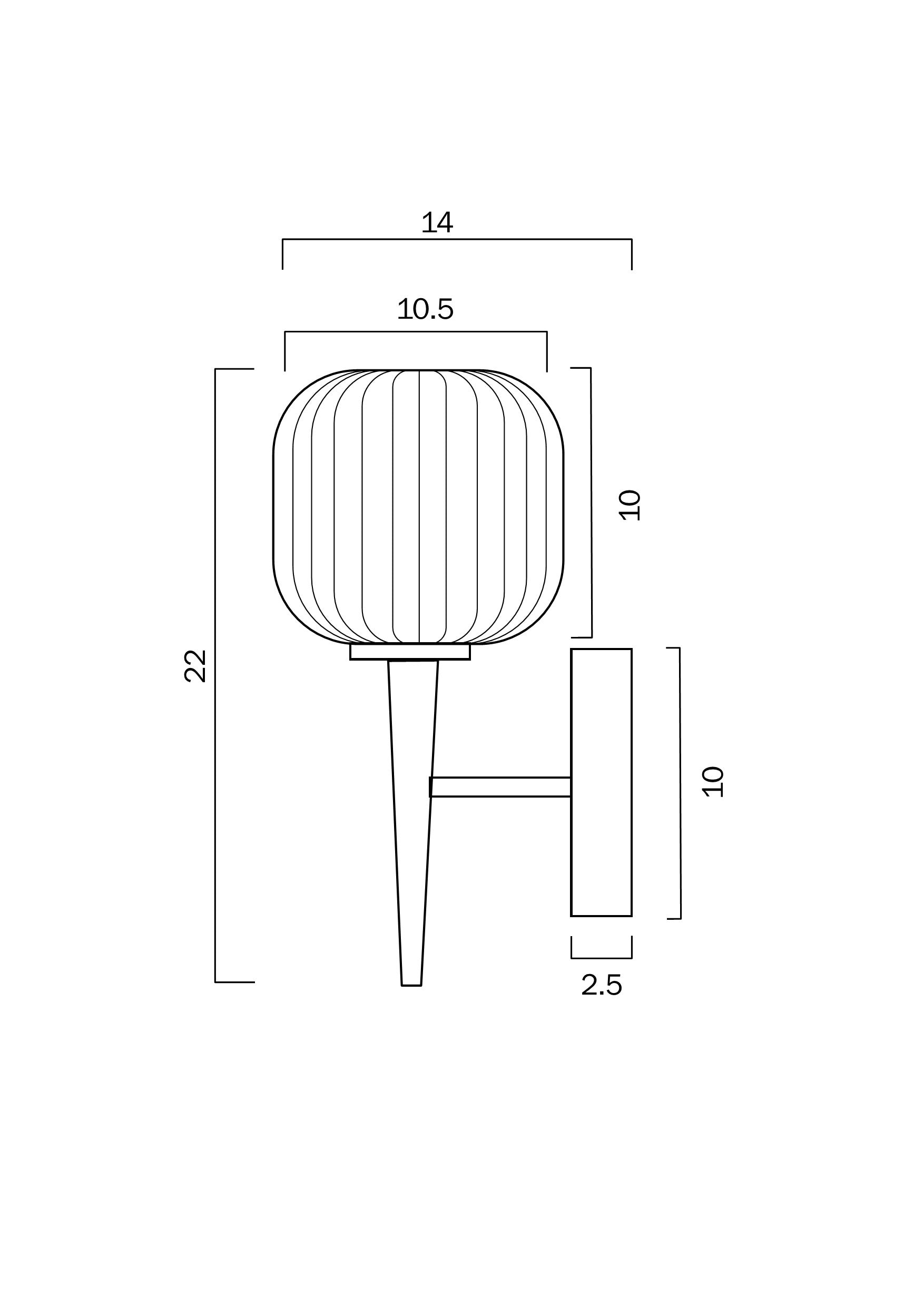 Bobo Smoked Wall Light