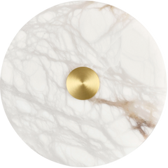 Bower Modern Alabaster Stone 250mm Round Wall Light in Brass