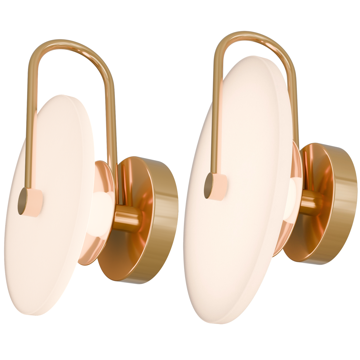 Bower Alabaster Stone Arm Round Wall Light Brass