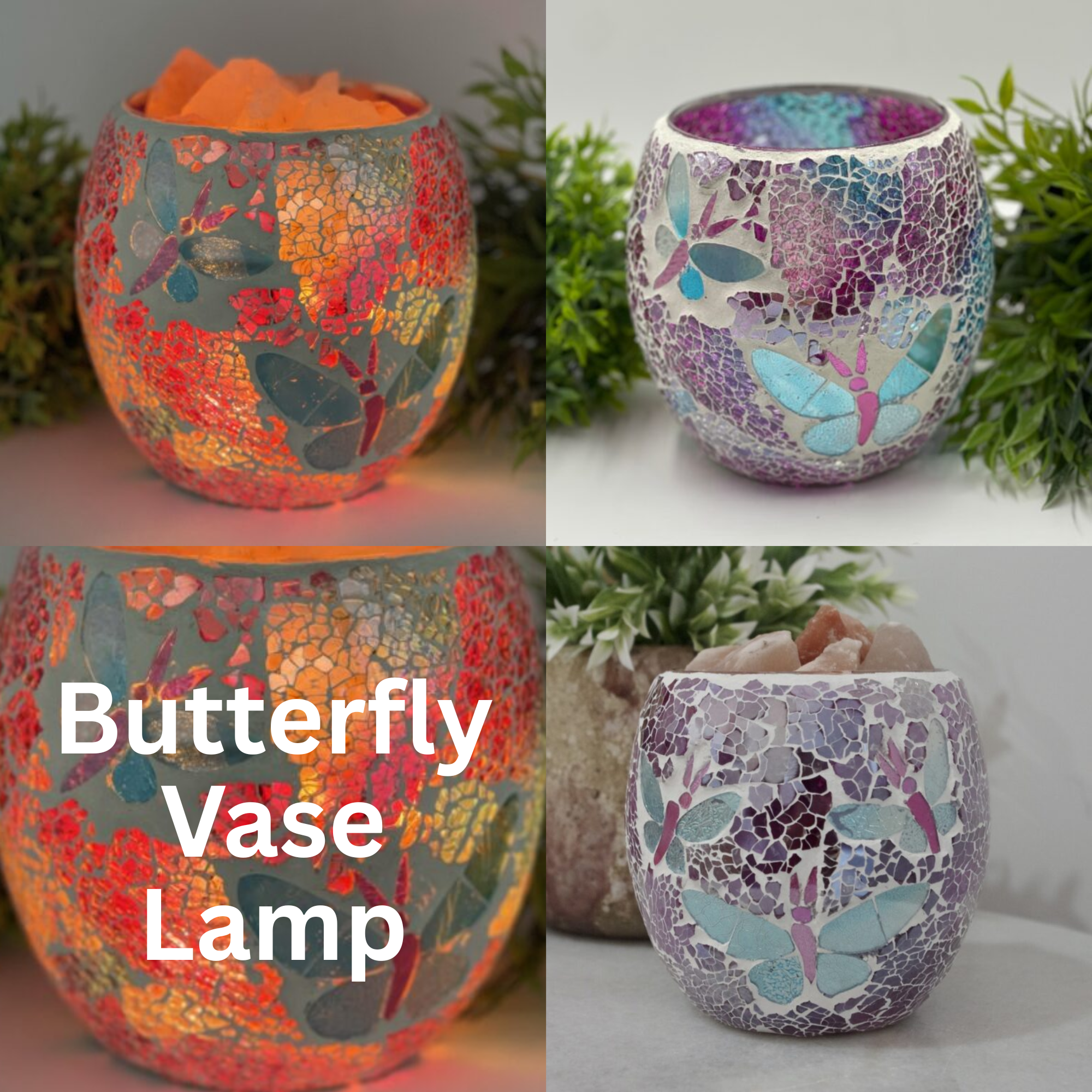 Mosaic Vase Salt Lamps