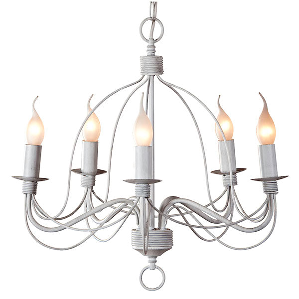 Candice 5LT Candelabra Pendant White