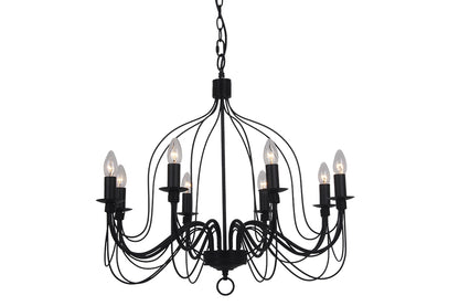 Candice 8LT Candelabra Pendant Black