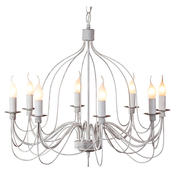 Candice 8LT Candelabra Pendant White