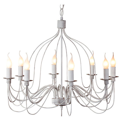Candice 8LT Candelabra Pendant White