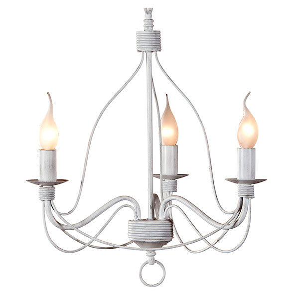 Candice 3LT Candelabra Pendant White