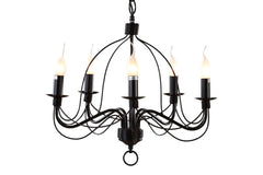 Candice 5LT Candelabra Pendant Black