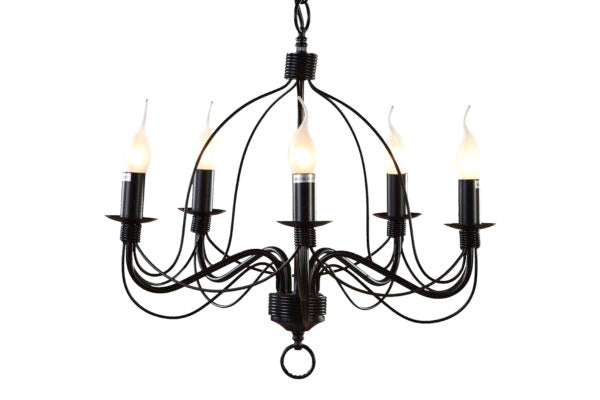 Candice 5LT Candelabra Pendant Black