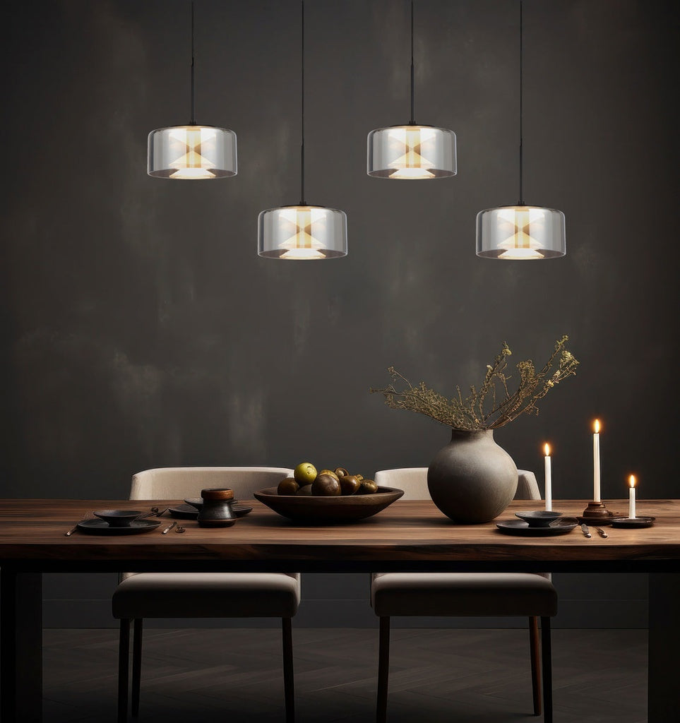 Cedro 4LT Smoked LED Pendant