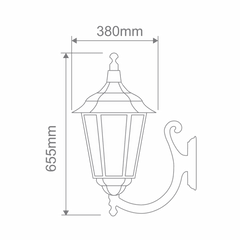 Chester Curved Arm Upward Exterior Coach Light