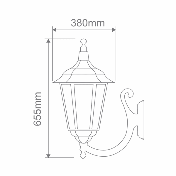 Chester Curved Arm Upward Exterior Coach Light