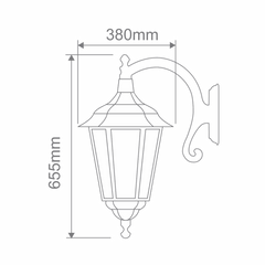 Chester Curved Arm Downward Exterior Coach Light