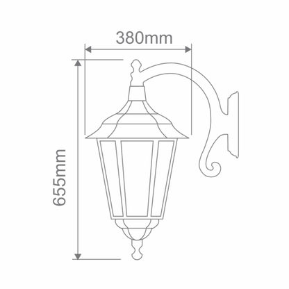 Chester Curved Arm Downward Exterior Coach Light