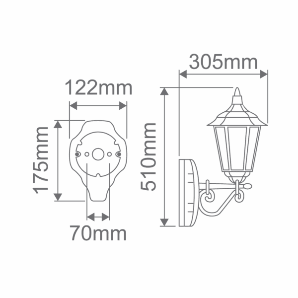Chester Up-Facing Exterior Coach Light