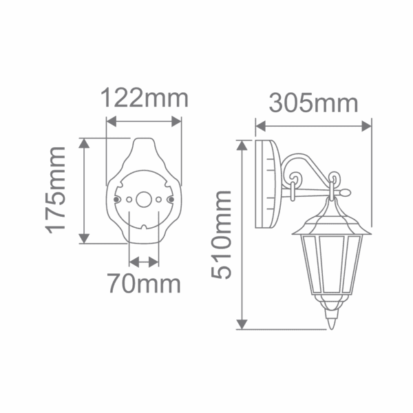 Chester Down-Facing Exterior Coach Light